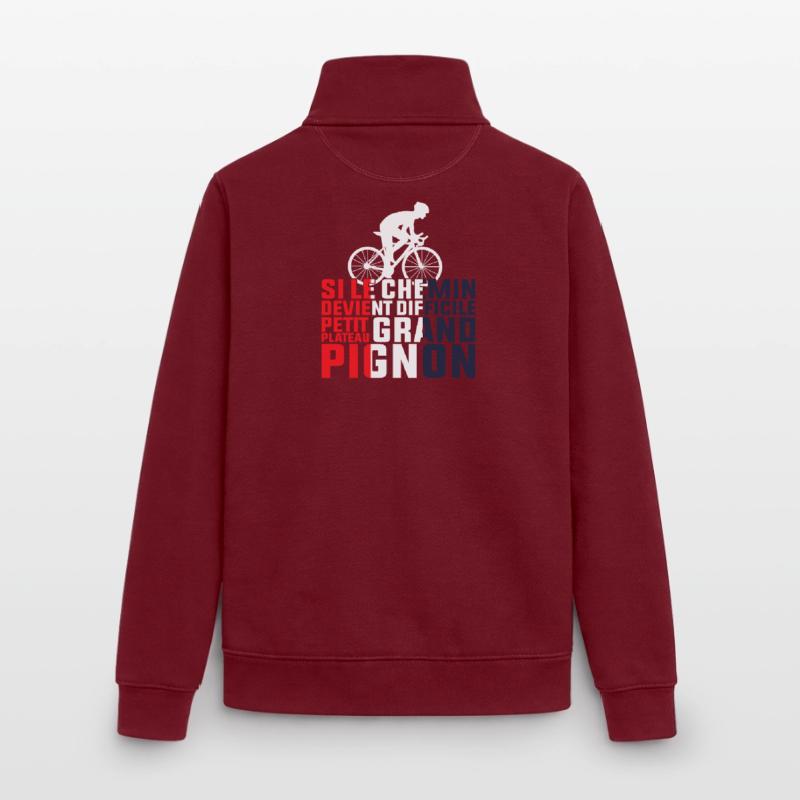 Si Le Chemin Devient Difficile - Cycliste Cadeau Sweat zippé unisexe en coton bio Stanley/Stella