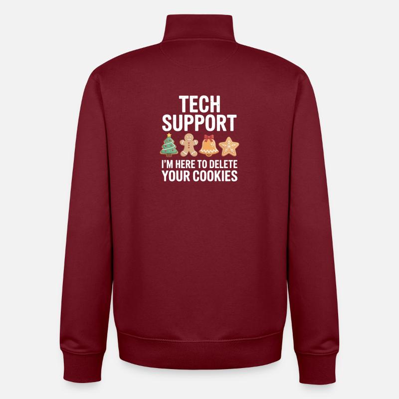 Tech Support Cookie Deletion - Unisex Organic Zip Sweatshirt by Stanley/Stella - burgundy