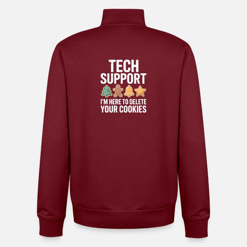 Technische Support-Cookie-Bereinigung - Unisex Organic Zip Sweatshirt von Stanley/Stella - Burgunderrot