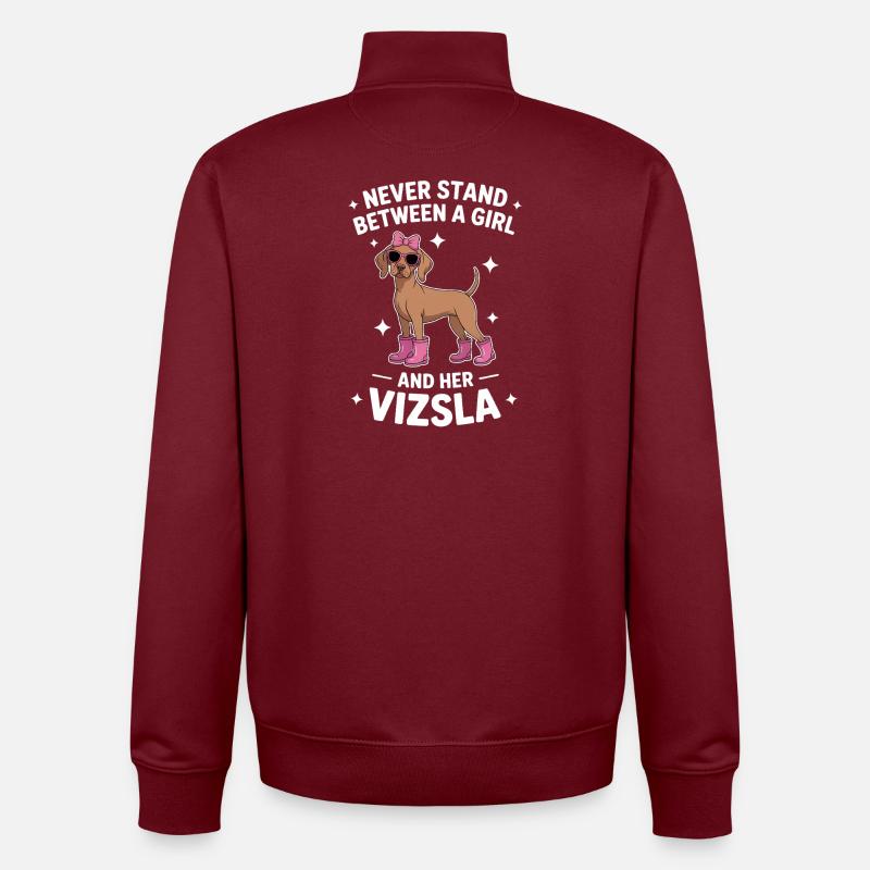 Don Vizsla Drôle de Vizsla - Sweat zippé unisexe en coton bio Stanley/Stella - bordeaux