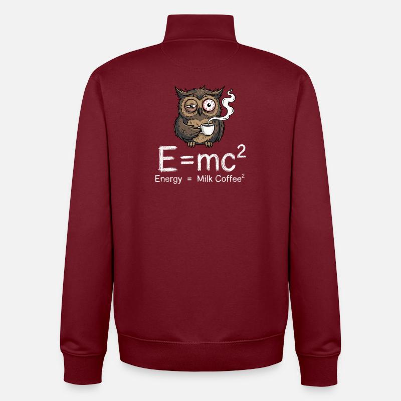 E=mc² : La véritable formule du café - Sweat zippé unisexe en coton bio Stanley/Stella - bordeaux