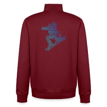 Lustiges Snowboard Motiv - Unisex Organic Zip Sweatshirt von Stanley/Stella - Burgunderrot - Hinten - AI Model Male 185 dark (185cm)