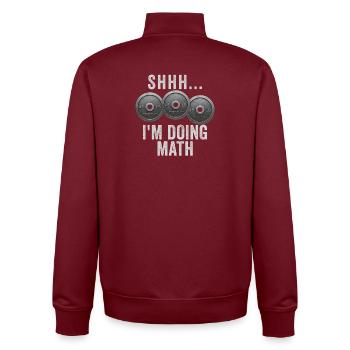 Shhh... I do math weights in the gym – l - Unisex Organic Zip Sweatshirt by Stanley/Stella - burgundy - Back - AI Model Male 185 dark (185cm)
