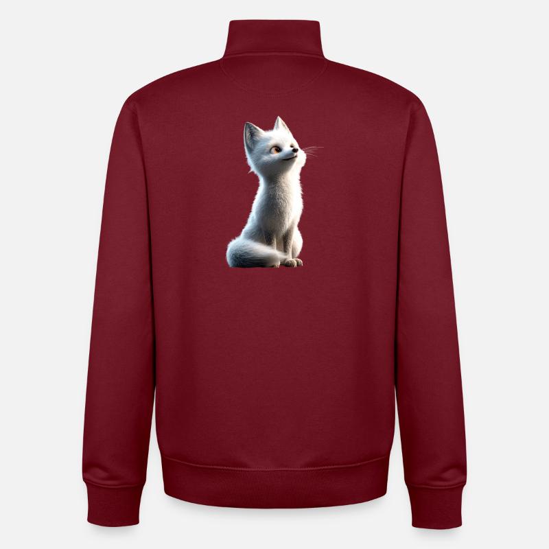 Polarfuchs Schneefuchs Eisfuchs Süßer Weißer Fuchs - Unisex Organic Zip Sweatshirt von Stanley/Stella - Burgunderrot