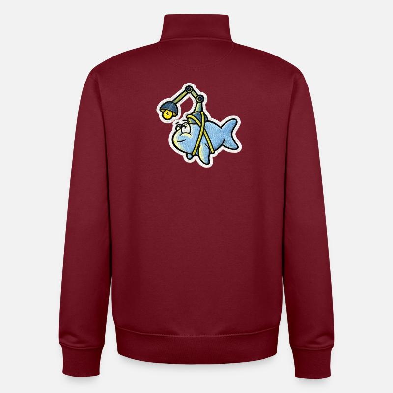 Poisson-lanterne - Sweat zippé unisexe en coton bio Stanley/Stella - bordeaux