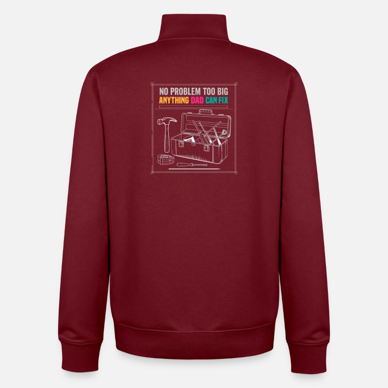 Dad Fix It Toolbox Grafik  - Unisex Organic Zip Sweatshirt von Stanley/Stella - Burgunderrot