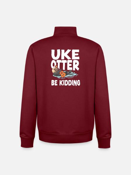 Hawaiian Ukulele Uke Otter Pun Uke - Unisex Organic Zip Sweatshirt by Stanley/Stella - burgundy