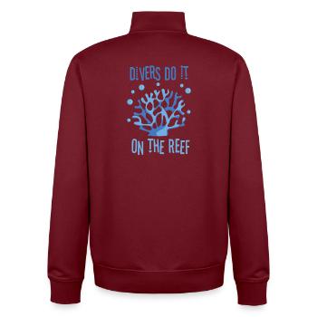 Diving Diver Snorkeling Recreational Diver - Unisex Organic Zip Sweatshirt by Stanley/Stella - burgundy - Back - AI Model Male 185 dark (185cm)
