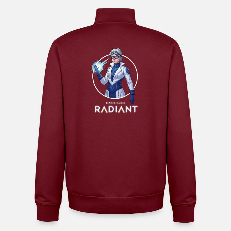 Futuristic Radiant Scientist - Unisex Organic Zip Sweatshirt by Stanley/Stella - burgundy