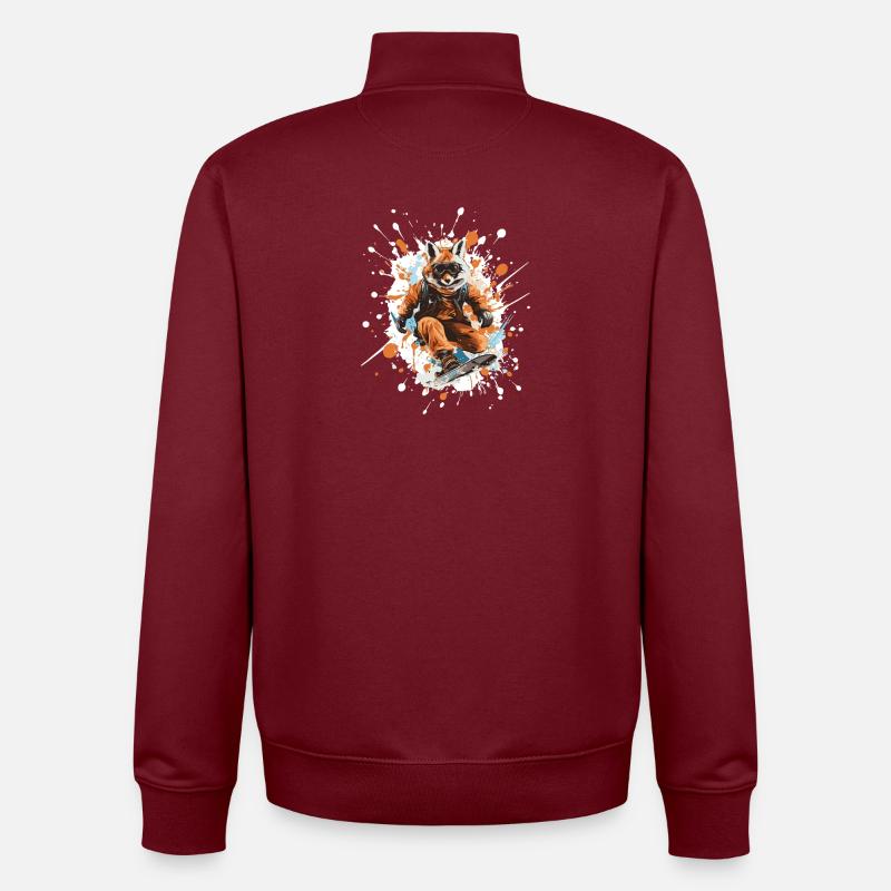 Fuchs Snowboard - Sweat zippé unisexe en coton bio Stanley/Stella - bordeaux