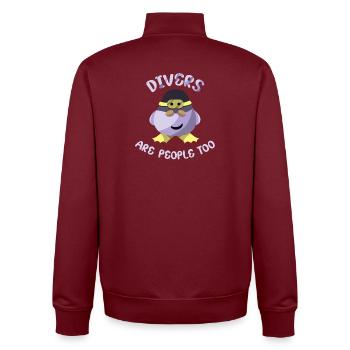 Diving Diver Snorkeling Recreational Diver - Unisex Organic Zip Sweatshirt by Stanley/Stella - burgundy - Back - AI Model Male 185 dark (185cm)
