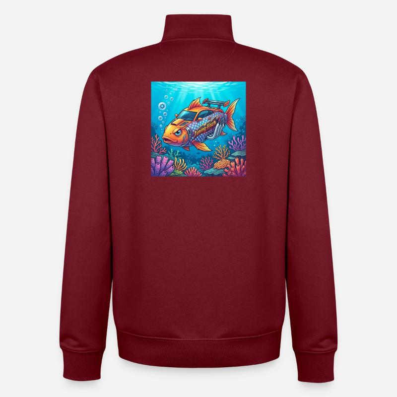 Accorder les poissons - Sweat zippé unisexe en coton bio Stanley/Stella - bordeaux