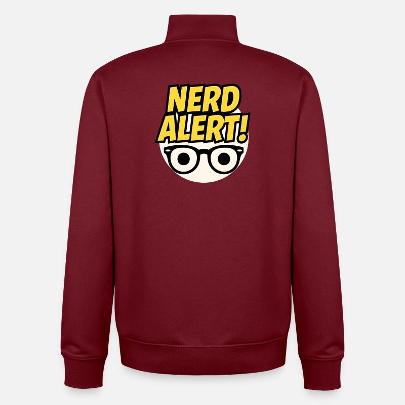Nerd Alert Spaßdesign mit Brille - Unisex Organic Zip Sweatshirt von Stanley/Stella - Burgunderrot