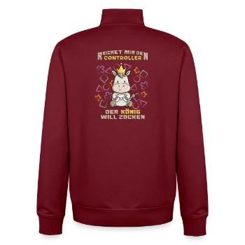 gaming meister - Unisex Organic Zip Sweatshirt von Stanley/Stella - Burgunderrot - Hinten - AI Model Male 185 dark (185cm)