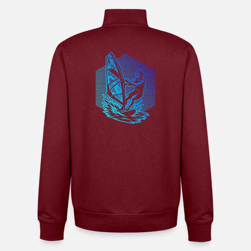 Windsurfing in a nutshell - Unisex Organic Zip Sweatshirt by Stanley/Stella - burgundy