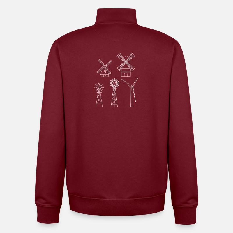 Windenergie Windkraft Windrad - Unisex Organic Zip Sweatshirt von Stanley/Stella - Burgunderrot
