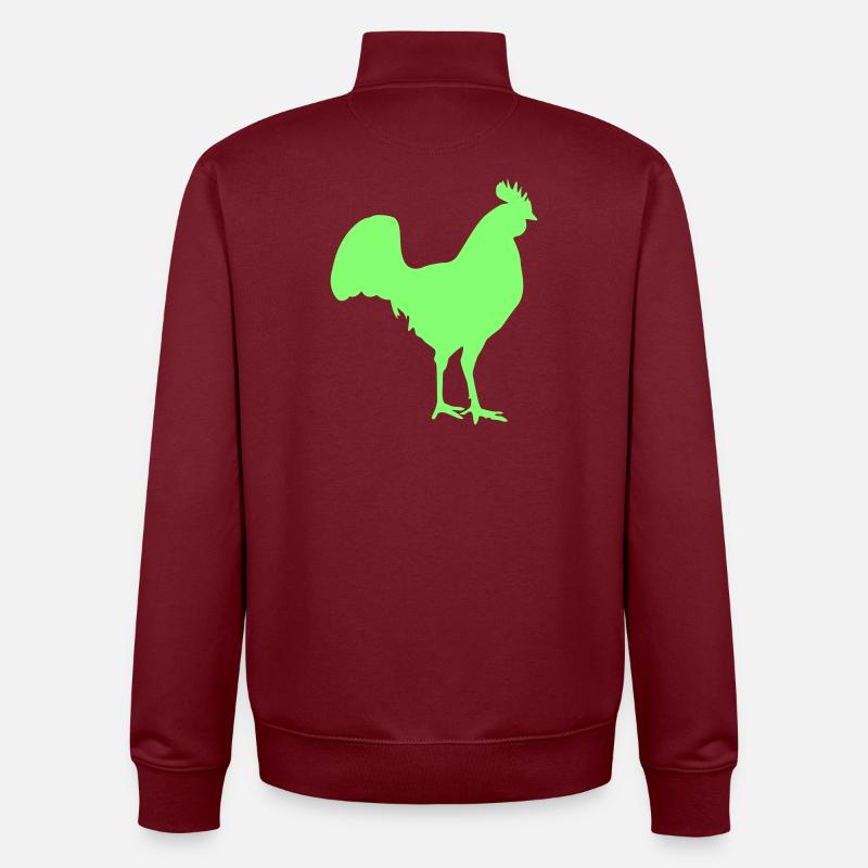 Hahn Rooster Silhouette - Unisex Organic Zip Sweatshirt von Stanley/Stella - Burgunderrot