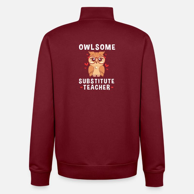 Professeur remplaçant Professeur remplaçant - Sweat zippé unisexe en coton bio Stanley/Stella - bordeaux