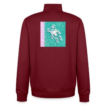 Clean Core Bubble Bear - Unisex Organic Zip Sweatshirt by Stanley/Stella - burgundy - Back - AI Model Male 185 dark (185cm)