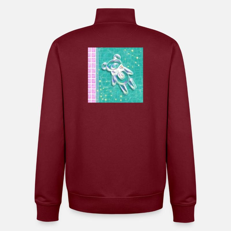 Ourson Bulle Propre - Sweat zippé unisexe en coton bio Stanley/Stella - bordeaux