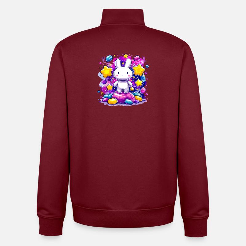 Lau Lapin dans Star Magic - Sweat zippé unisexe en coton bio Stanley/Stella - bordeaux