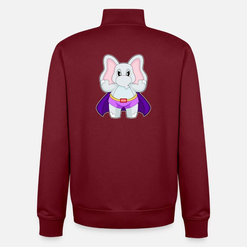 Cape de super-héros éléphant - Sweat zippé unisexe en coton bio Stanley/Stella - bordeaux