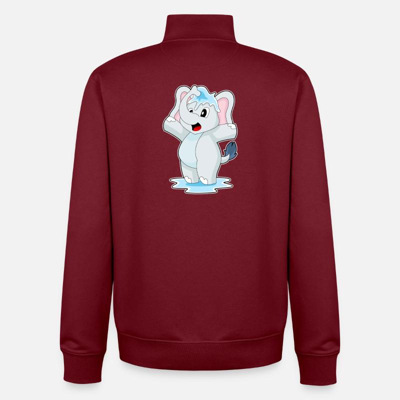 Elefant Wasser - Unisex Organic Zip Sweatshirt von Stanley/Stella - Burgunderrot