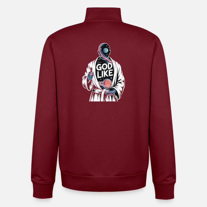 God Like Galaxy Design - Unisex Organic Zip Sweatshirt by Stanley/Stella - burgundy