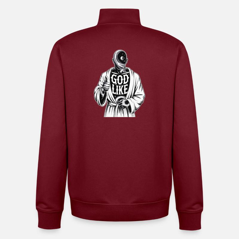 God Like Galaxy Design - Unisex Organic Zip Sweatshirt von Stanley/Stella - Burgunderrot
