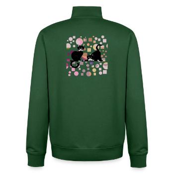 Cats - Unisex Organic Zip Sweatshirt by Stanley/Stella - bottle green - Back - AI Model Male 185 dark (185cm)