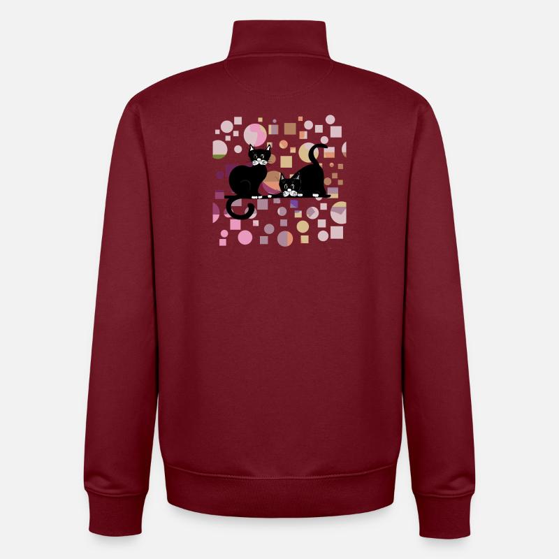 Chats - Sweat zippé unisexe en coton bio Stanley/Stella - bordeaux