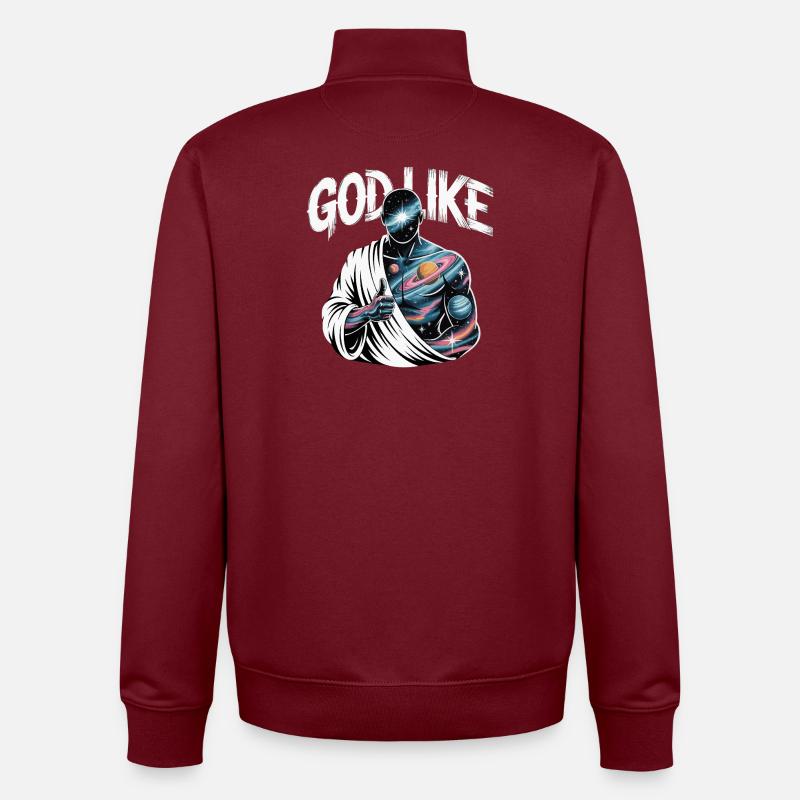 God Like Galaxy Design - Unisex Organic Zip Sweatshirt by Stanley/Stella - burgundy