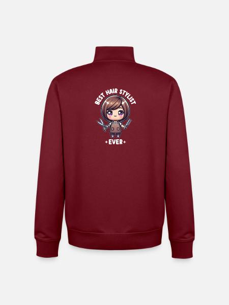 Bester Friseur aller Zeiten - Unisex Organic Zip Sweatshirt von Stanley/Stella - Burgunderrot