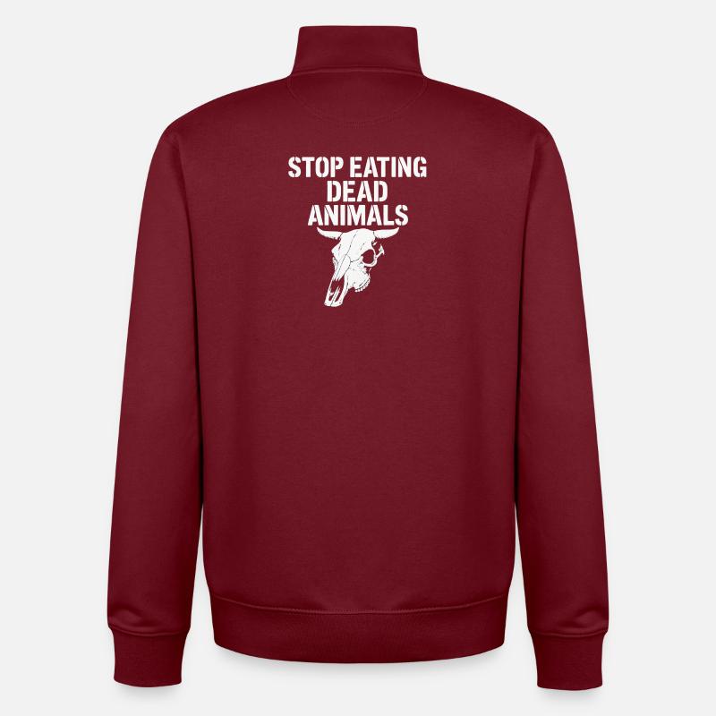 Stop Eating Dead Animals - Unisex Organic Zip Sweatshirt von Stanley/Stella - Burgunderrot
