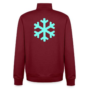 Cristal de neige bleu glace - Sweat zippé unisexe en coton bio Stanley/Stella - bordeaux - Dos - AI Model Male 185 dark (185cm)