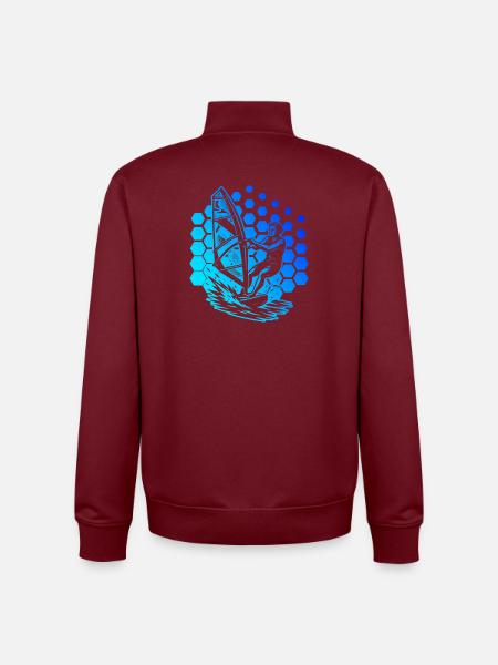 A motif just for windsurfing - Unisex Organic Zip Sweatshirt by Stanley/Stella - burgundy