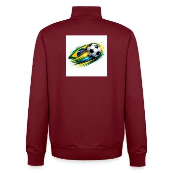 Brasilianischer Fußballwirbel - Unisex Organic Zip Sweatshirt von Stanley/Stella - Burgunderrot - Hinten - AI Model Male 185 dark (185cm)