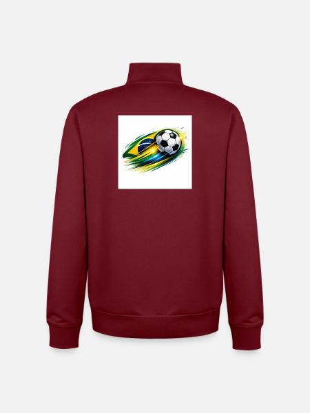 Brasilianischer Fußballwirbel - Unisex Organic Zip Sweatshirt von Stanley/Stella - Burgunderrot