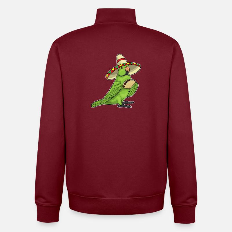 Papagei Taco - Unisex Organic Zip Sweatshirt von Stanley/Stella - Burgunderrot