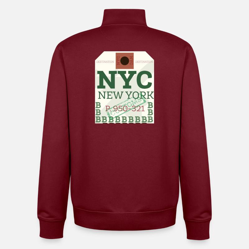 NYC Fetter Passstempel - Unisex Organic Zip Sweatshirt von Stanley/Stella - Burgunderrot
