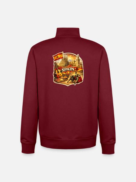 Spaniens Kulturerbe-Kollege - Unisex Organic Zip Sweatshirt von Stanley/Stella - Burgunderrot