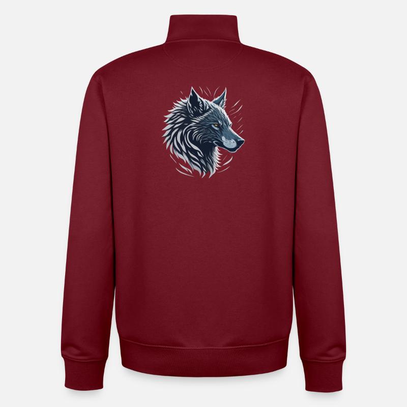 Blue Wolf - Unisex Organic Zip Sweatshirt by Stanley/Stella - burgundy