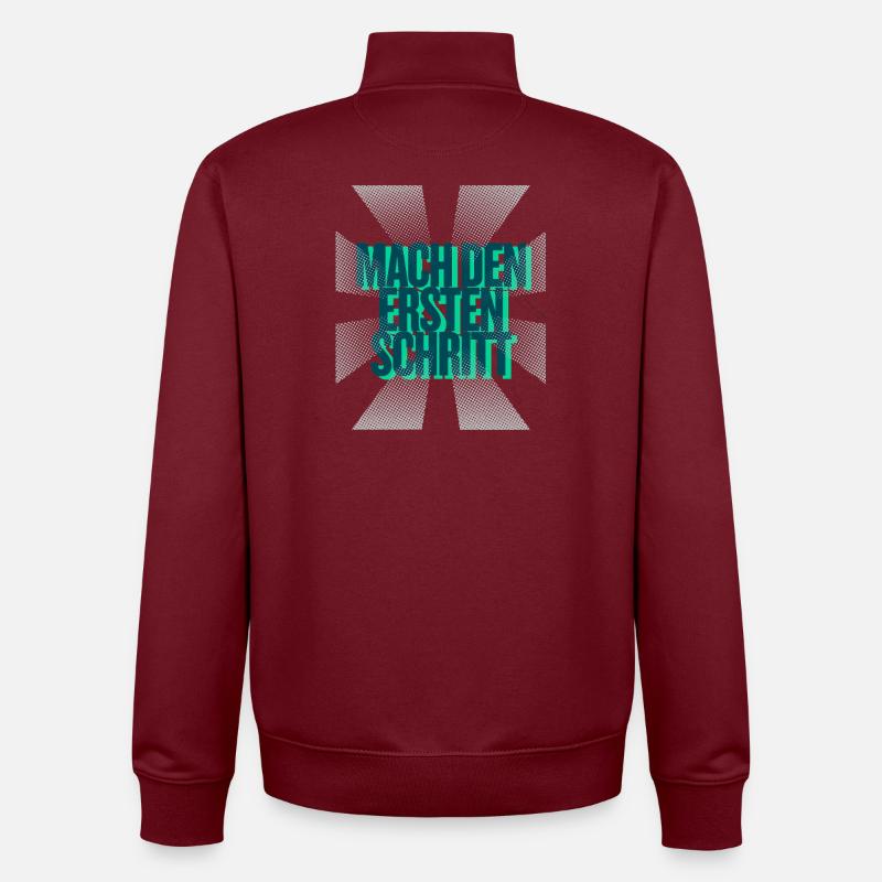 Mach den ersten Schritt – Mut Statement - Unisex Organic Zip Sweatshirt von Stanley/Stella - Burgunderrot
