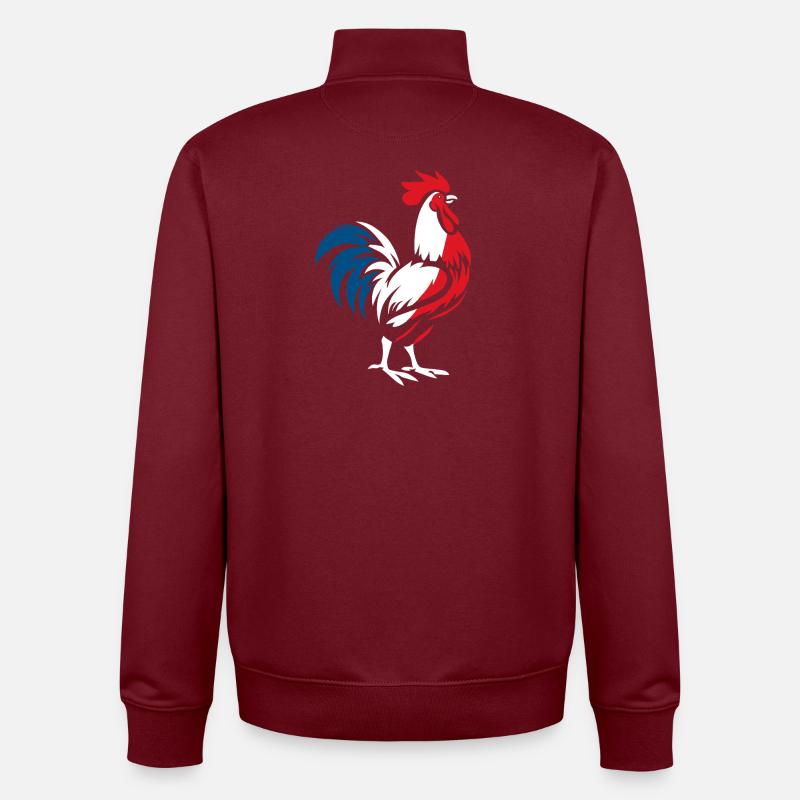 Französischer Hahn - Unisex Organic Zip Sweatshirt von Stanley/Stella - Burgunderrot