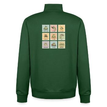 Grenouilles du bonheur : des citations drôles - Sweat zippé unisexe en coton bio Stanley/Stella - vert bouteille - Dos - AI Model Male 185 dark (185cm)