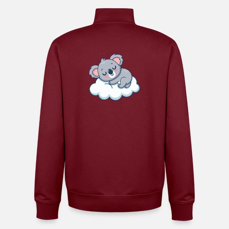 Traumhafter Koala auf der Wolke - Unisex Organic Zip Sweatshirt von Stanley/Stella - Burgunderrot