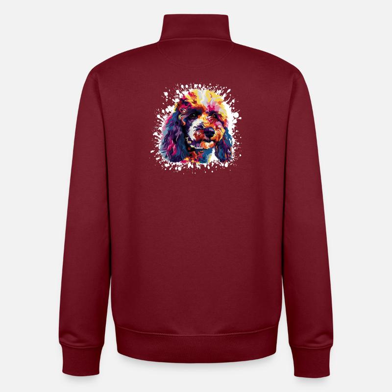 Farbklecks Hund Tier Dog - Unisex Organic Zip Sweatshirt von Stanley/Stella - Burgunderrot