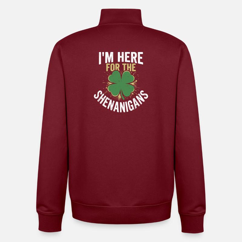 Des frasques avec le trèfle - Sweat zippé unisexe en coton bio Stanley/Stella - bordeaux