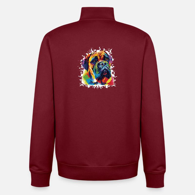 Boxer Hund Tier - Unisex Organic Zip Sweatshirt von Stanley/Stella - Burgunderrot
