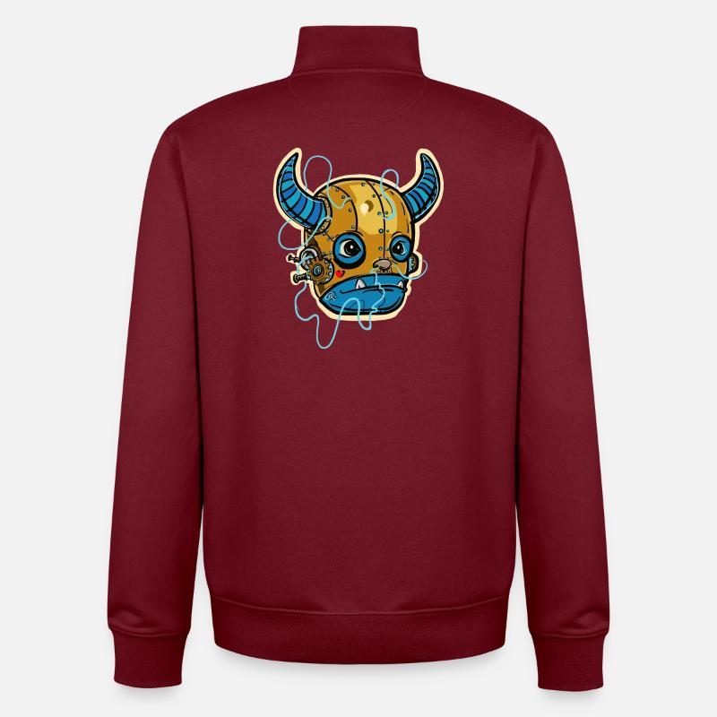 Steampunk Mechanischer Bulle - Unisex Organic Zip Sweatshirt von Stanley/Stella - Burgunderrot